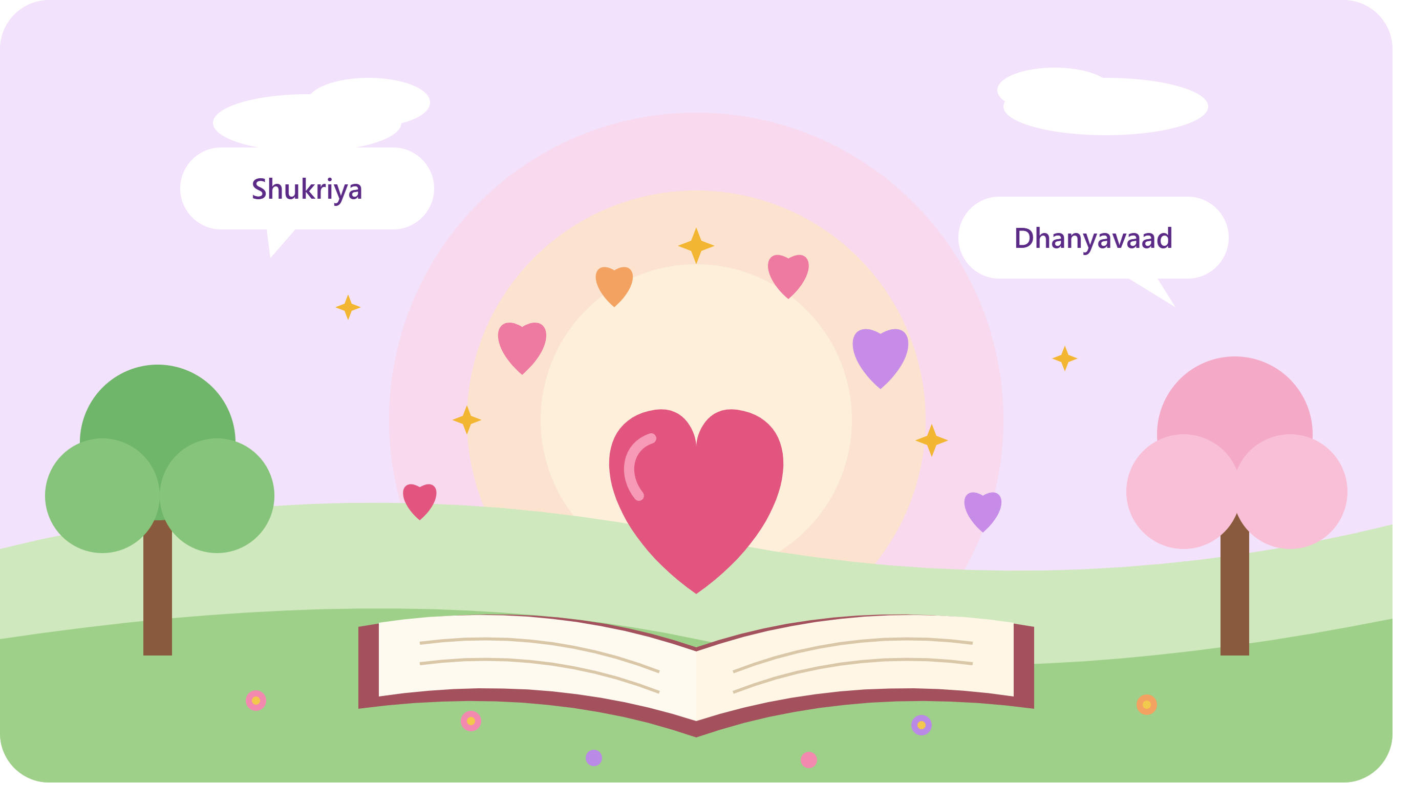 Share Gratitude - shukriya aur positivity ka illustration